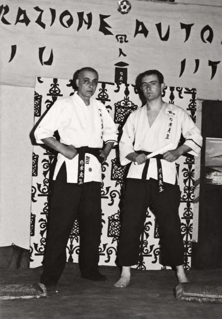 Il Maestro Gino Bianchi a sinistra e il Maestro Rebagliati a destra